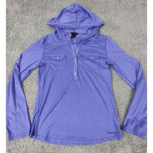 Marmot Lavender Purple Hooded Long Sleeve Henley